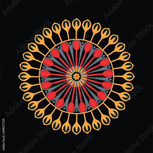 Sri Jagannath Balabhadra Rath Yatra vector mandala design