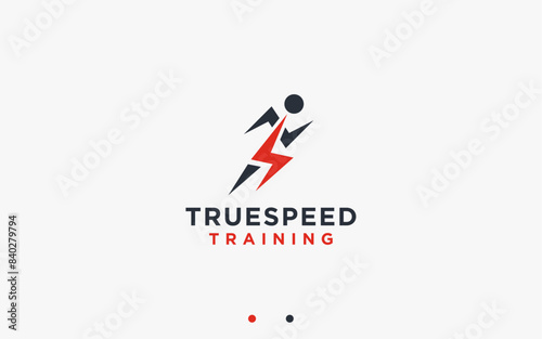 run with power logo design vector silhouette illustration