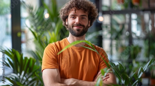 The man with curly hair photo