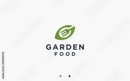 letter g with healthy food logo design vector silhouette illustration