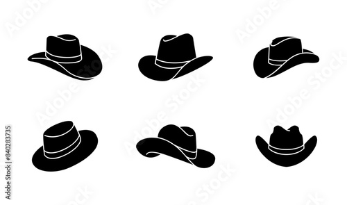 black Cowboy hat logo icon design vector illustration