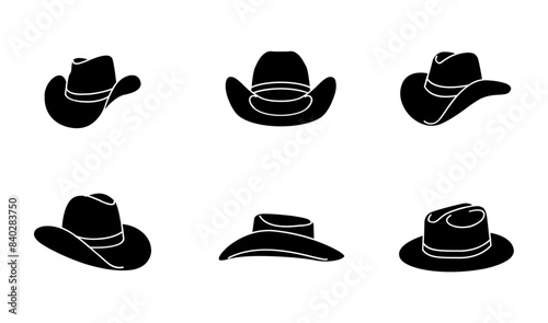 black Cowboy hat logo icon design vector illustration photo