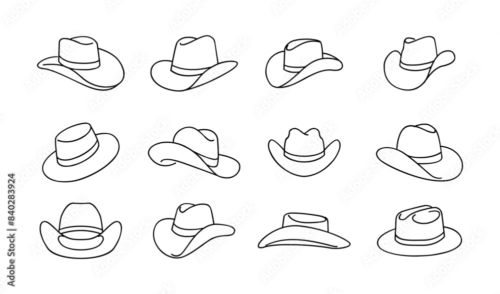 Fototapeta premium black Cowboy hat logo icon design vector illustration