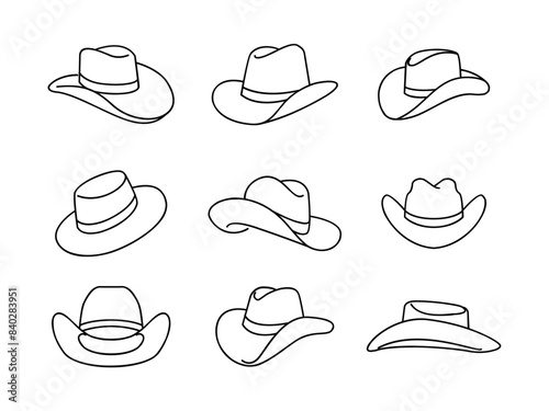 black Cowboy hat logo icon design vector illustration