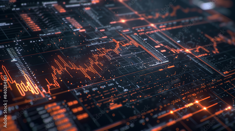 Advanced AI Algorithm Predicting Stock Market Trends with Financial Data Visualization in a High-Tech Finance Environment Advanced AI Algorithm Predicting Stock Market Trends with Financial Data Visualization in a High-Tech Finance Environment