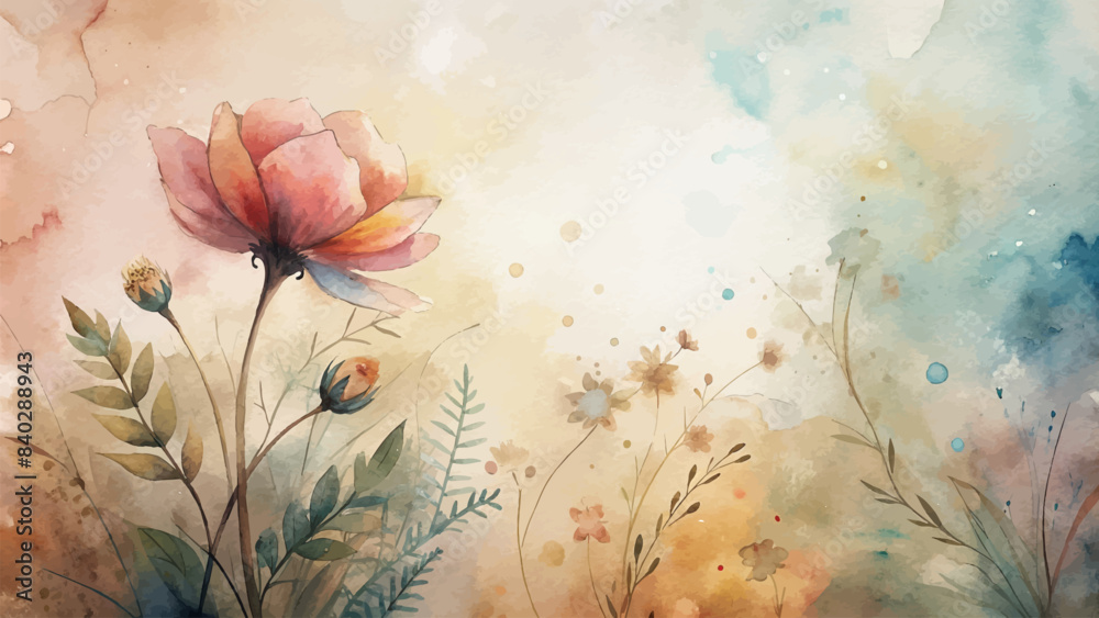 Beautiful watercolor wildflower background Beautiful watercolor wildflower background