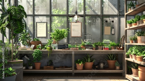 Greenhouse Oasis A Master Gardener's Haven with Business Cards Plants and Gardening Books