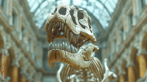 dinosaur skeleton in museum