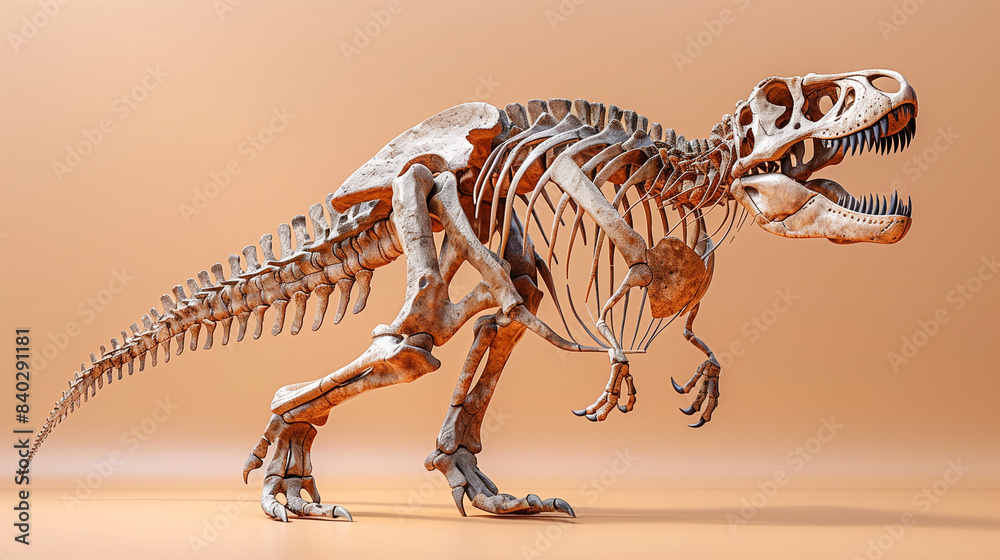 Naklejka premium dinosaur skeleton isolated on background