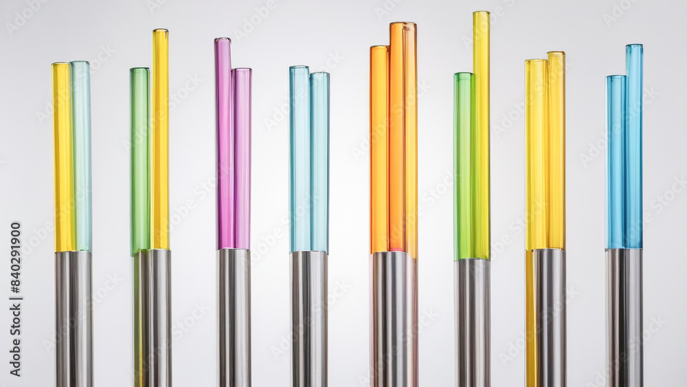 Colorful Array of Glass Tubes Vibrant and Transparent Cylinders Arranged in a Harmonious Pattern, Showcasing Bright Hues and Clear Material on a Smooth Surface Wallpaper Digital Art Poster Brainstorm Colorful Array of Glass Tubes Vibrant and Transparent Cylinders Arranged in a Harmonious Pattern, Showcasing Bright Hues and Clear Material on a Smooth Surface Wallpaper Digital Art Poster Brainstorm