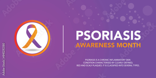 Psoriasis awareness month is observed every year in August, it is a skin condition that causes red, flaky, crusty patches of skin covered with silvery scales. Vector illustration