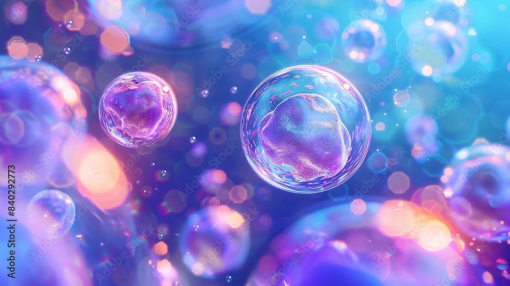 Ethereal digital bubbles in blue and pink hues with a cosmic touch Ethereal digital bubbles in blue and pink hues with a cosmic touch