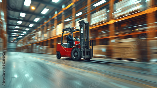 Employee driving a forklift...