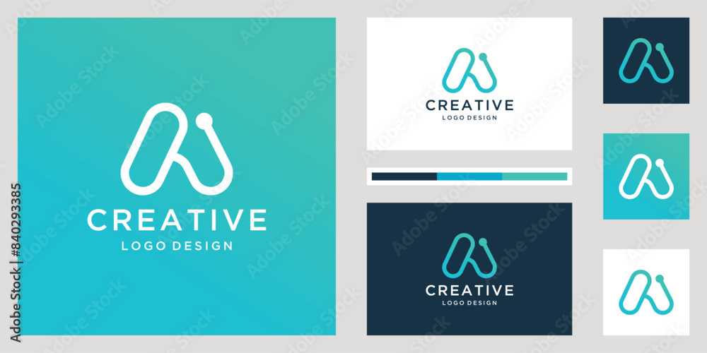Abtract initial letter A with a line logo desing inpiration Abtract initial letter A with a line logo desing inpiration