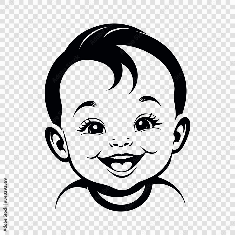 Vector illustration of a smiling baby face Vector illustration of a smiling baby face