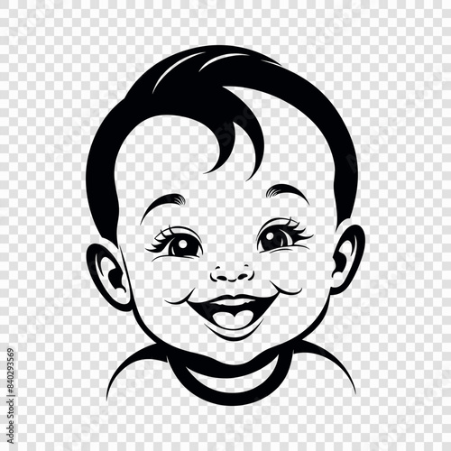 Vector illustration of a smiling baby face