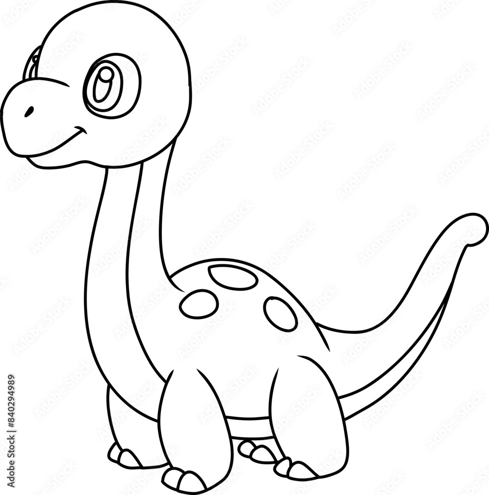 Hand drawn brachiosaurus dinosaur. cartoon outline Hand drawn brachiosaurus dinosaur. cartoon outline