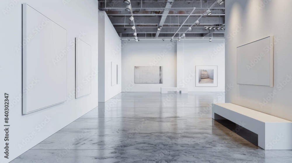 Contemporary Art Gallery Minimalist Space with Business Cards White Walls and Soft Lighting Contemporary Art Gallery Minimalist Space with Business Cards White Walls and Soft Lighting