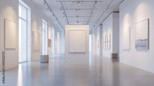 Wallpaper Mural Contemporary Art Gallery Minimalist Space with Business Cards White Walls and Soft Lighting Torontodigital.ca