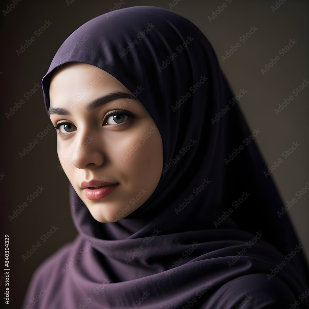 Naklejka premium a islamic woman with hijab