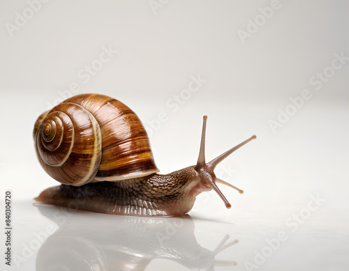 Ultra-Realistic 3D Rendering of a Snail with Intricate Shell Details and Lifelike Textures Highlighting the Natural Beauty of This Slow-Moving Creature