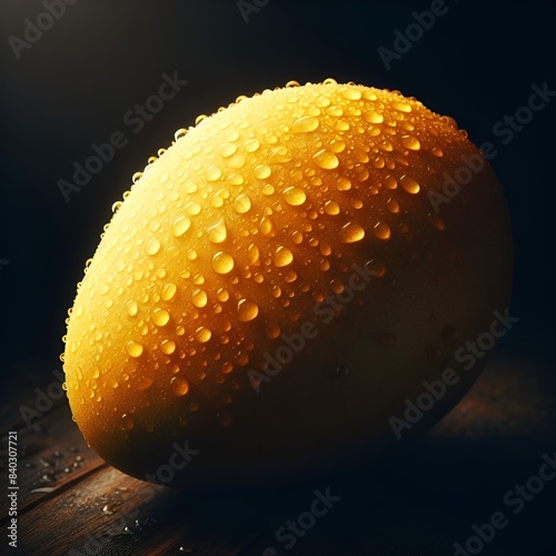 close up portrait of realistic detailed mango Shiny.3d colorful,PNG on white background .