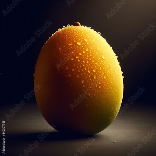 Mango on black background.