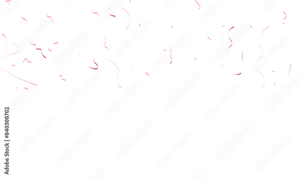 Luxury gold sparkle confetti glitter and zigzag ribbon falling down on transparent background. Vector illustration.