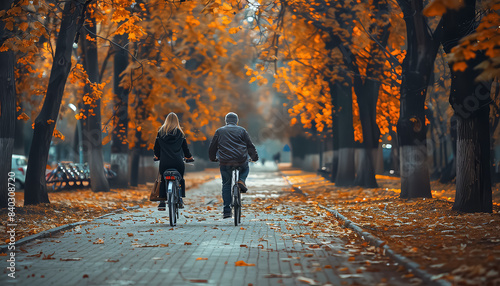 A couple dancing in the fall leaves