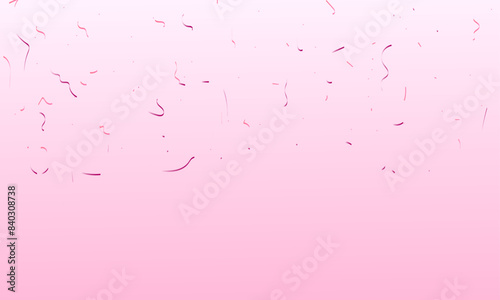 Colorful confetti glitter and zigzag ribbon falling down on gradient background. Shiny glittering, zigzag ribbon background. Vector illustration.