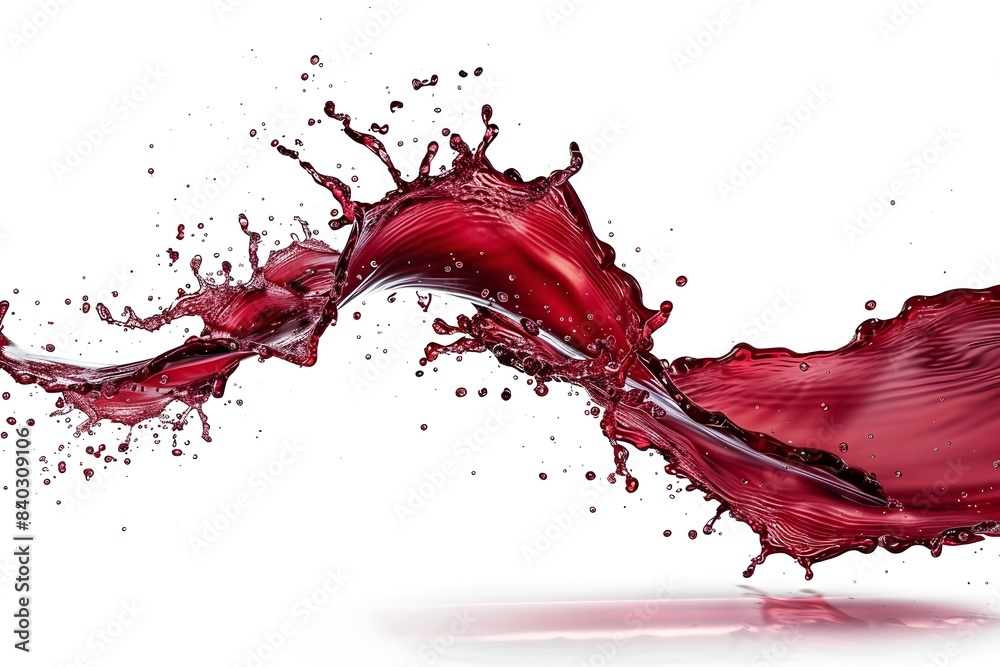 Dramatic Splash of Vibrant Red Wine Against a White Background Dramatic Splash of Vibrant Red Wine Against a White Background