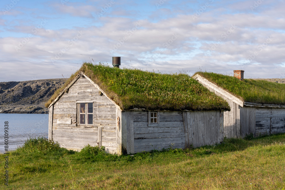 Old traditional huts by the sea, Hamningberg, Finnmark, Norway Old traditional huts by the sea, Hamningberg, Finnmark, Norway