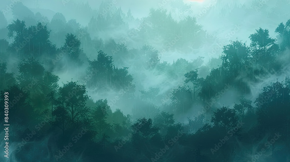 a serene forest scene with a lone tree standing tall amidst lush greenery, under a clear blue sky with a single white cloud a serene forest scene with a lone tree standing tall amidst lush greenery, under a clear blue sky with a single white cloud