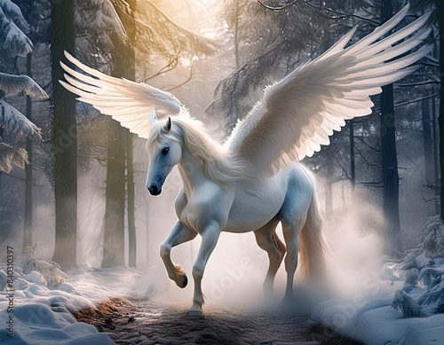 pegaso el caballo alado de Zeus en la mitología Griega photo