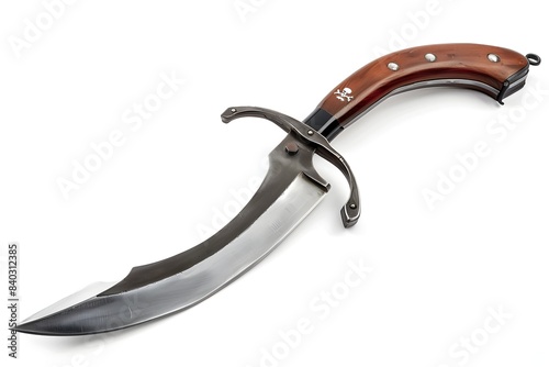 Photo of a Pirate s Curved Cutlass Sword Isolated on White Background photo