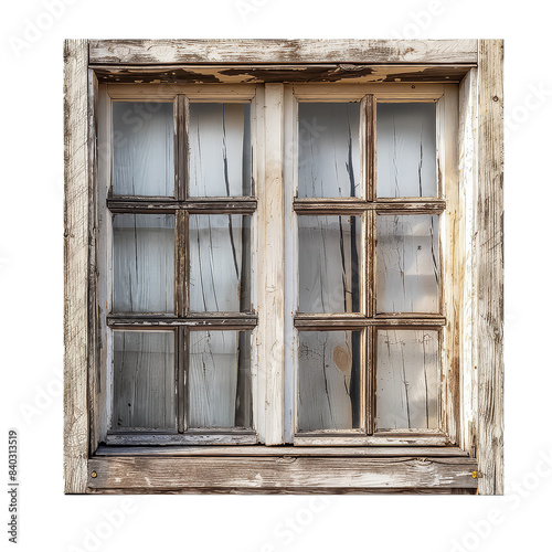 A window with a wooden frame and a white background © terra.incognita