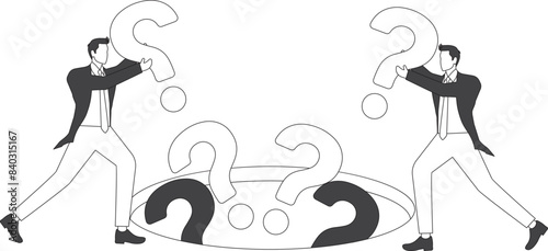 Businessman Question mark, Whac-A-Mole with question mark