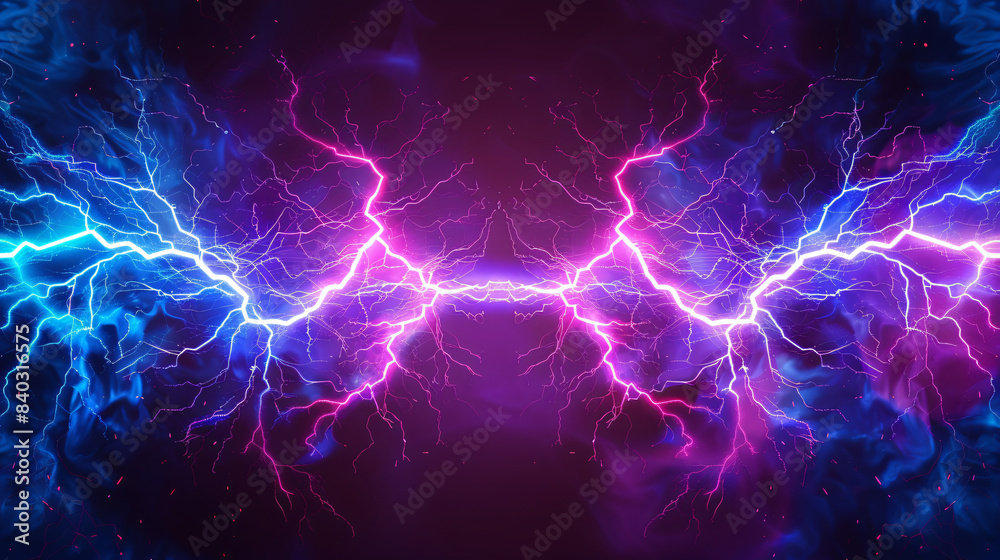 Fototapeta premium Vivid electric plasma visual with dramatic lightning branches