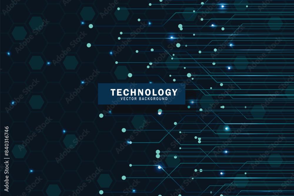 Fototapeta premium Abstract Technology background with hexagons shape pattern