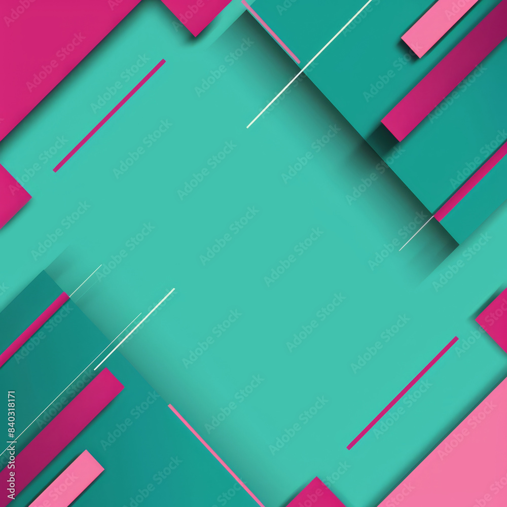 Abstract geometric design in vibrant teal and pink tones, featuring dynamic layered patterns. Abstract geometric design in vibrant teal and pink tones, featuring dynamic layered patterns.