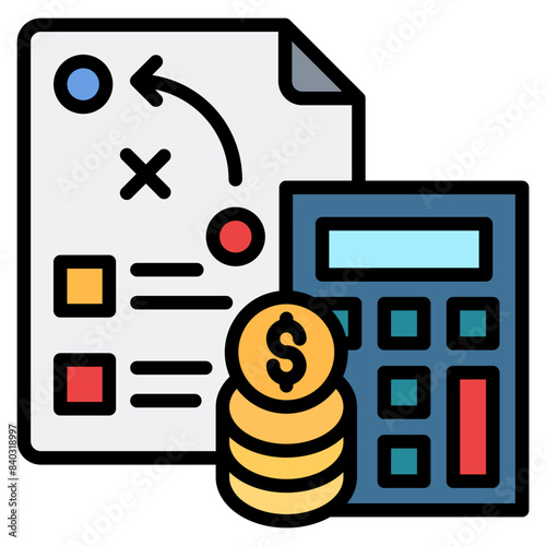 Financial Planning Icon Element For Design