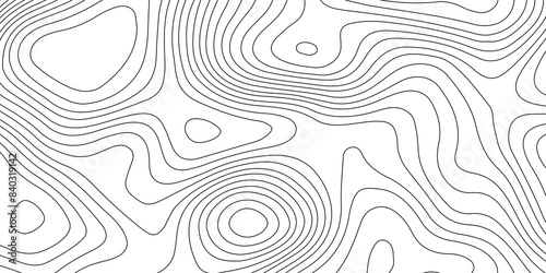 Topographic map and landscape terrain texture grid. Abstract lines background. Contour maps. Vector illustration. black and white topographic contours lines of mountains.	
