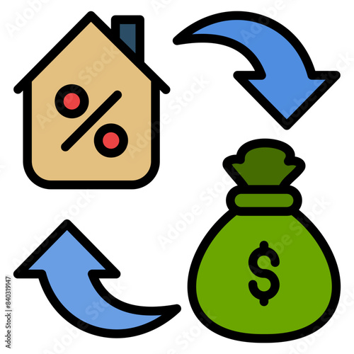 Refinancing Icon Element For Design