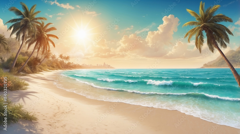 sea, beach, sand, sun, palm trees sea, beach, sand, sun, palm trees