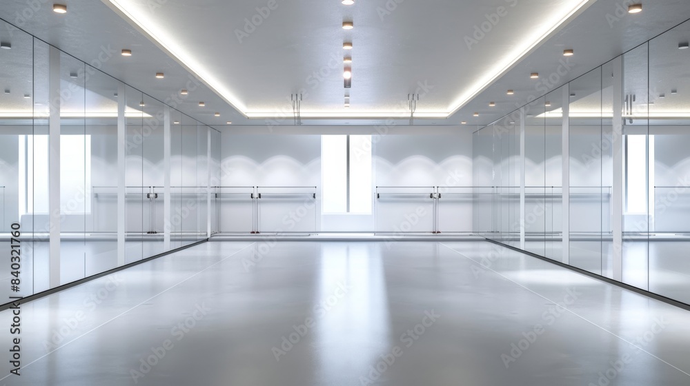 Enchanting Dance Studio Elegant Ballet Barres Mirrored Walls and Rows of Dance Shoes Perfect for Business Cards and More