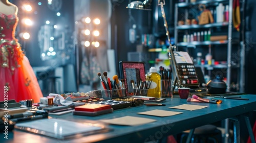 Wallpaper Mural Backstage Elegance Professional Dance Troupe's Dynamic Workspace with Business Cards Costumes and Rehearsal Schedules Torontodigital.ca