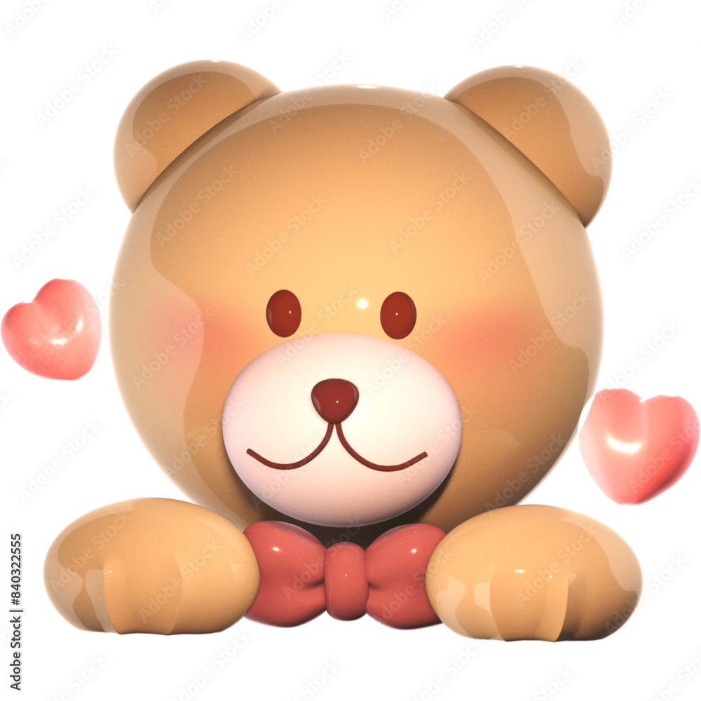 Obraz premium teddy bear with heart 3d