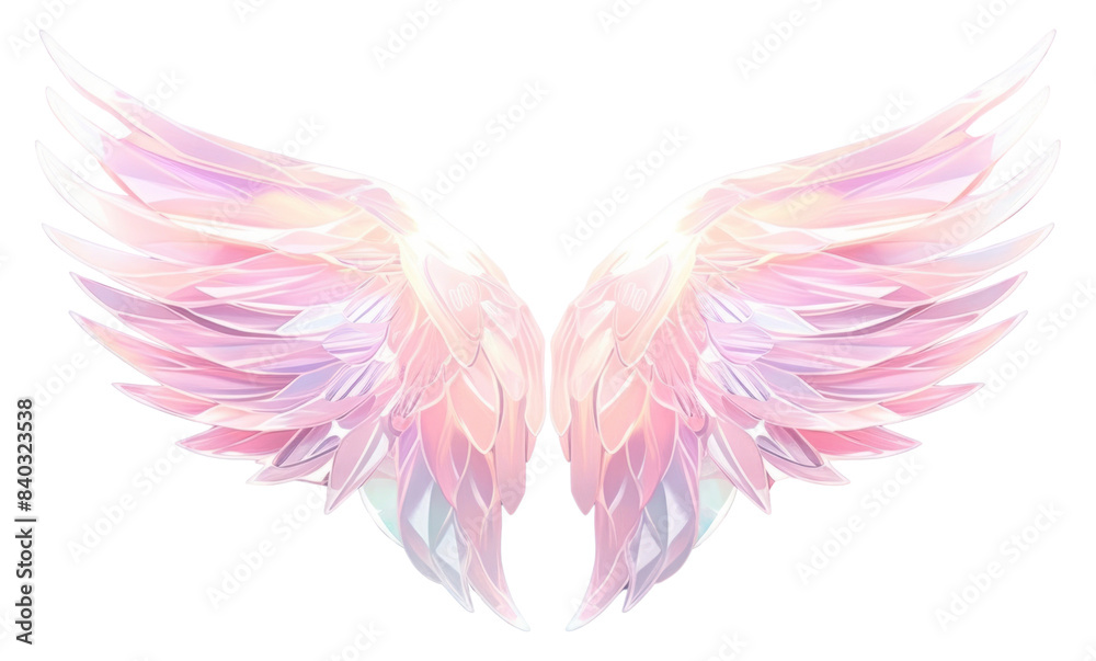 Obraz premium PNG Angel wing holography art lightweight creativity.