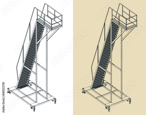 Mobile work platform illustrations