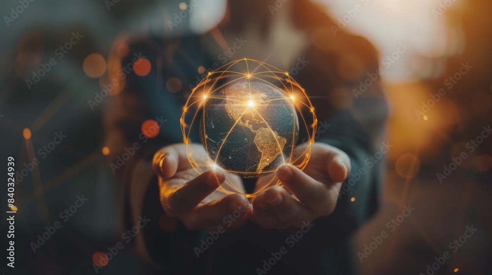 CRM. Customer network relationship management concept, Businessman hold of global structure customer network technology, Data exchanges development. CRM. Customer network relationship management concept, Businessman hold of global structure customer network technology, Data exchanges development.